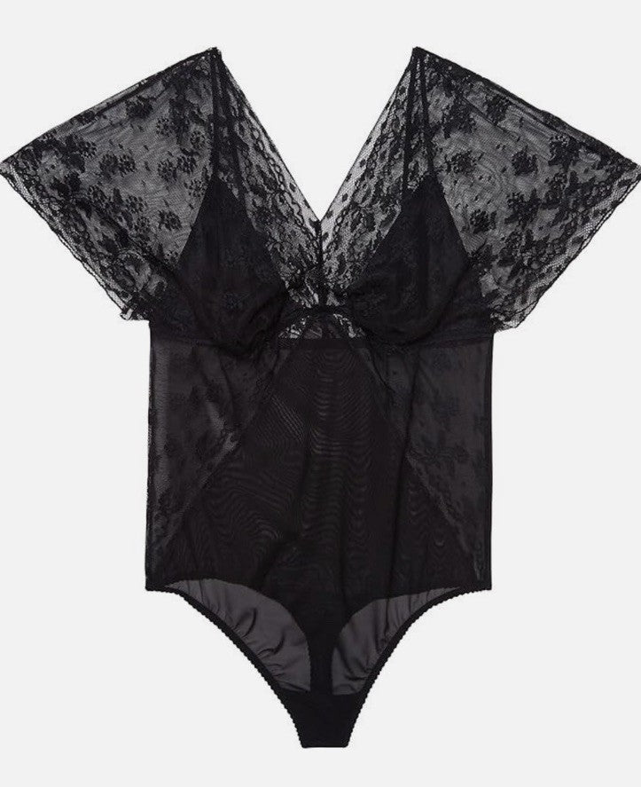 WACOAL Black Lifted In Luxury Lace Thong Bodysuit  Black S
