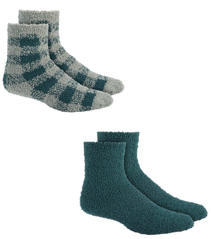 Charter Club Women's 2-Pk. Fuzzy Butter Socks 5-9 Green