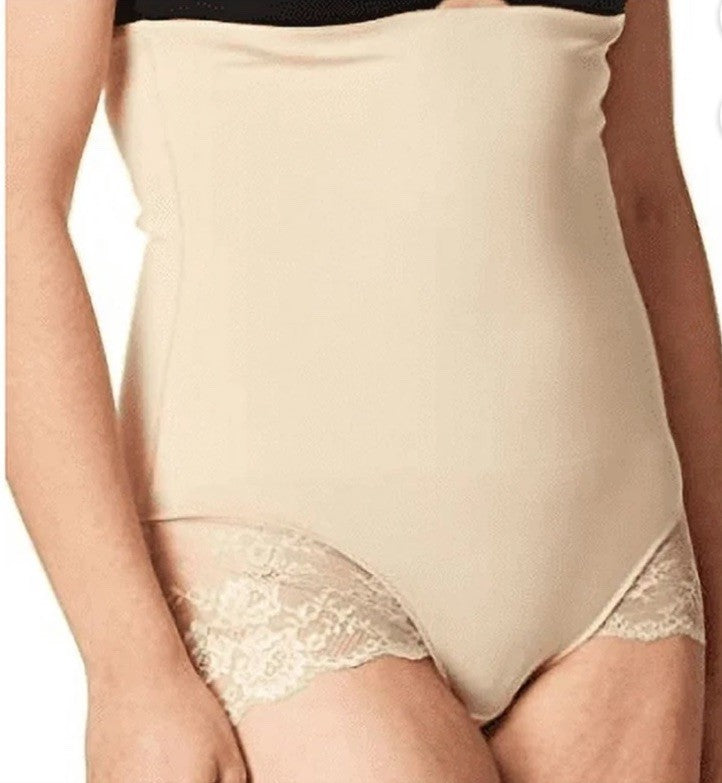 MAIDENFORM Women's Tame Your Tummy High Waist Lace Brief DMS704 Beige Size XL