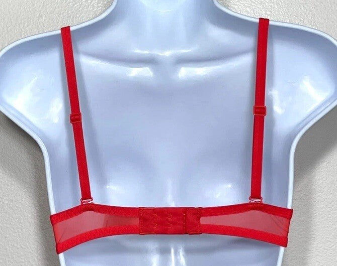 CALVIN KLEIN Women's Sheer Marquisette Unlined Plunge Bra QF6727 NEW w TAGS 32C