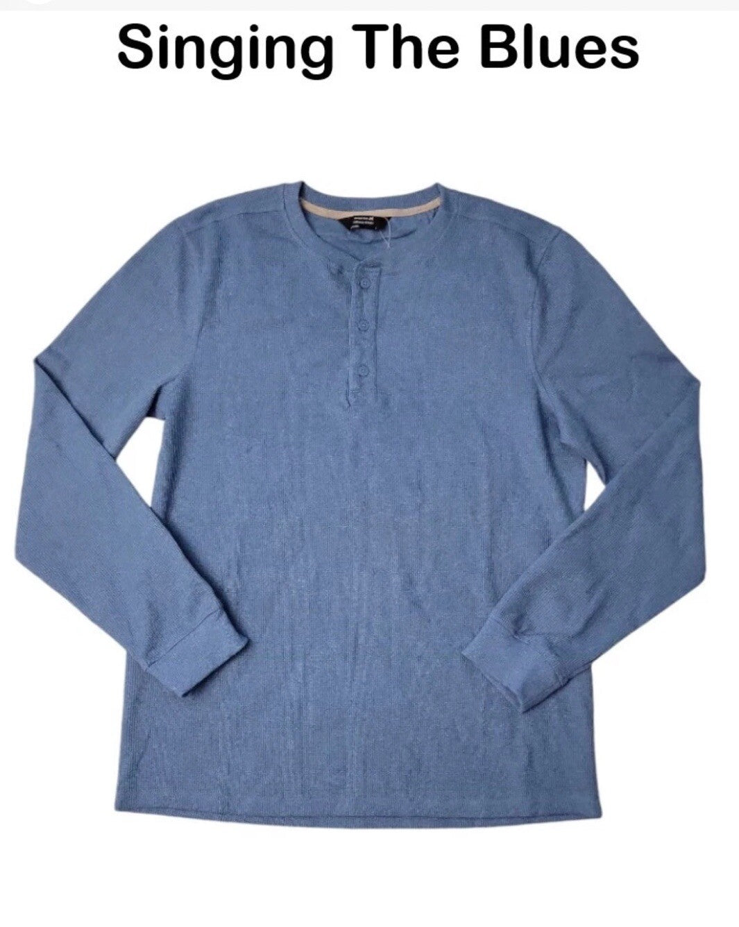 Member's Mark Men's Waffle Knit Soft Thermal Henley Xx Large Singing The Blues