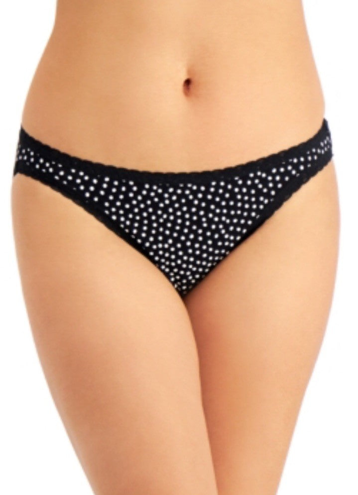Jenni Women’s Lace Trim Bikini Underwear Black Whimsydot XL