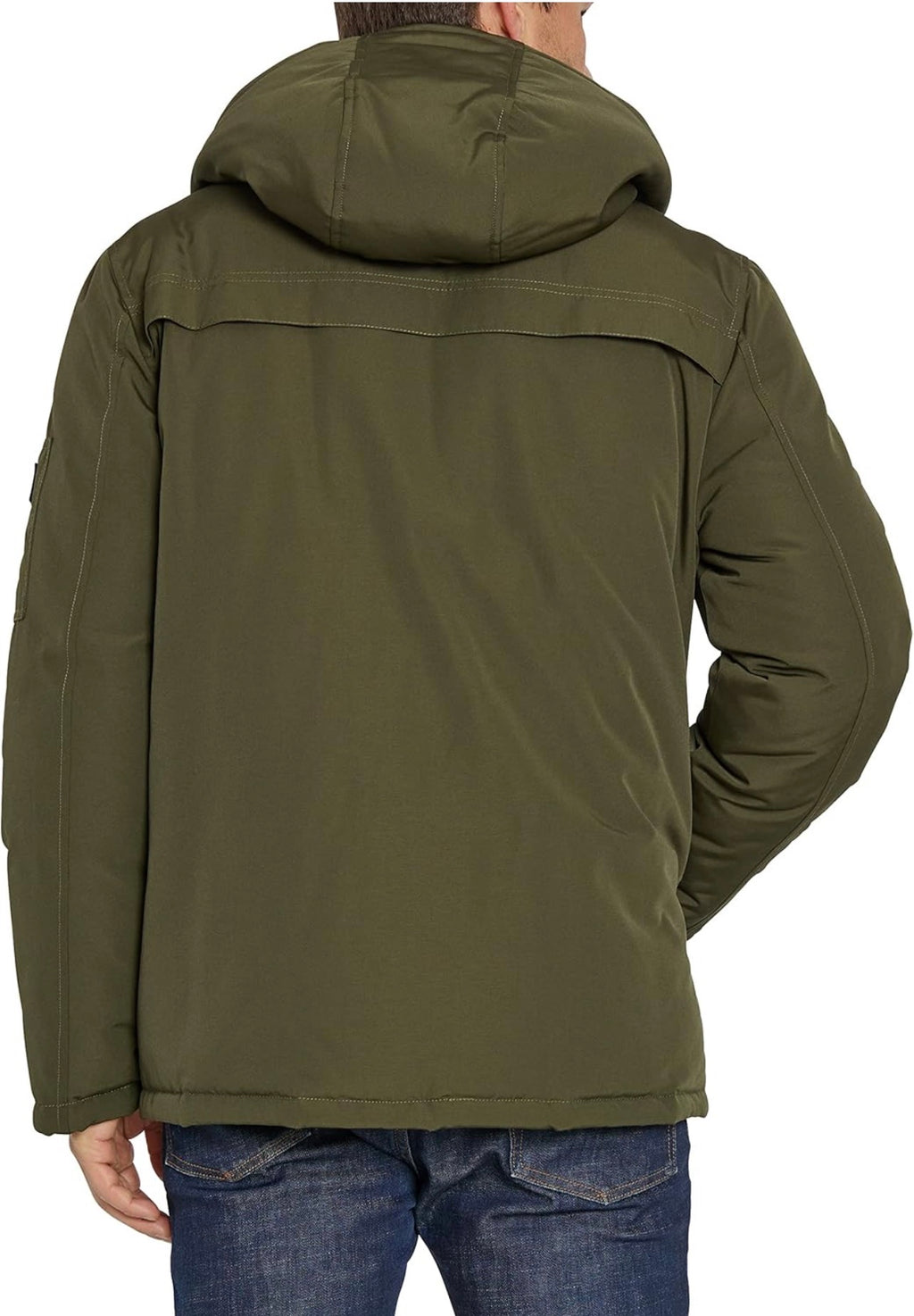 Sean John Men's Bomber Jacket with Fleece Lined Hood - Olive Size XXL