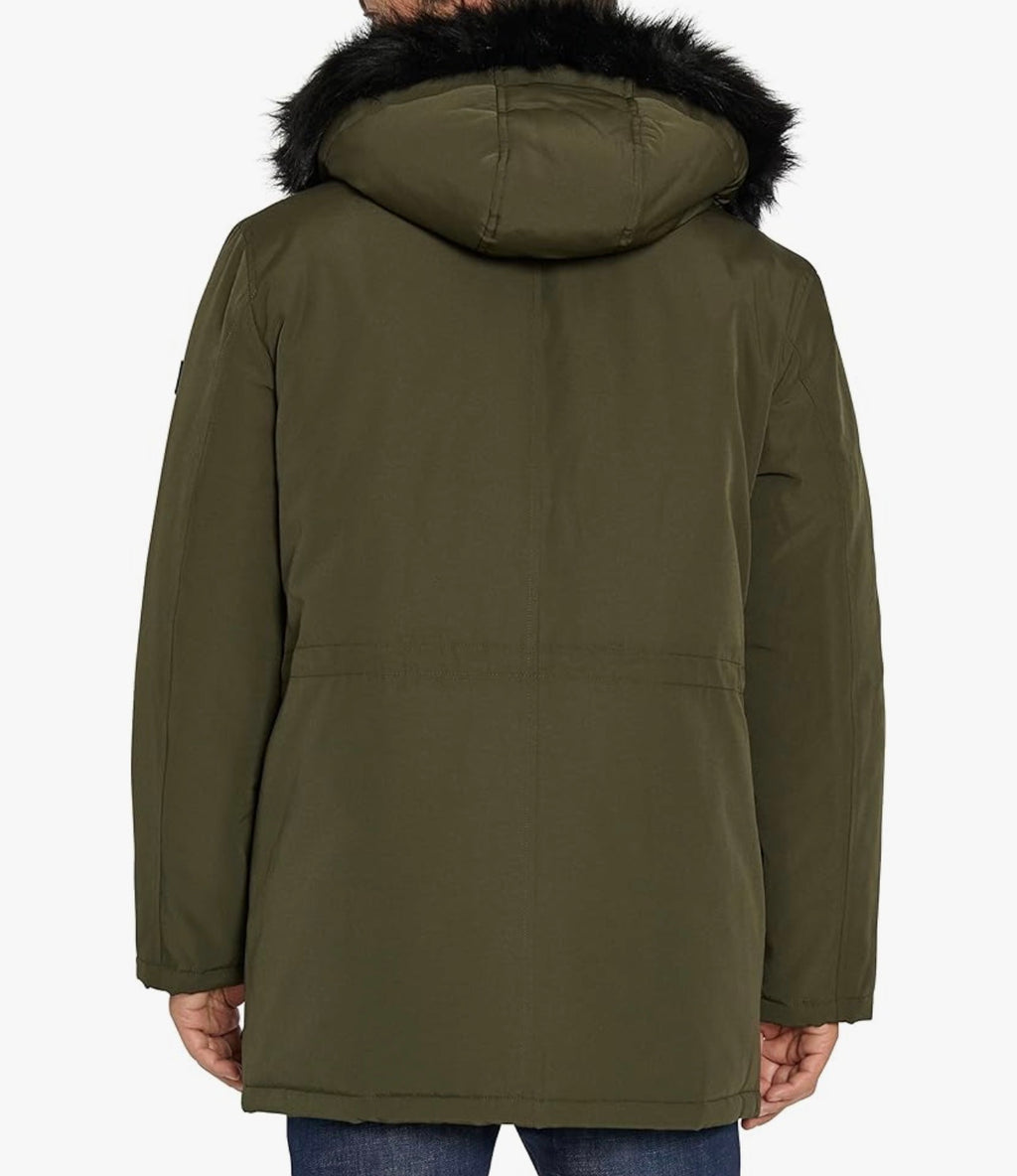 Sean John
Men's Utility Parka with Faux-Fur Trimmed Hood Color loden Size XXL