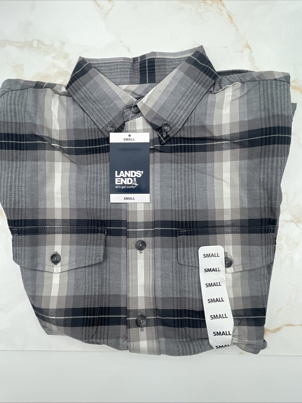 Land's End Men's Traditional Fit First Long Sleeve Button Down Shirt Small