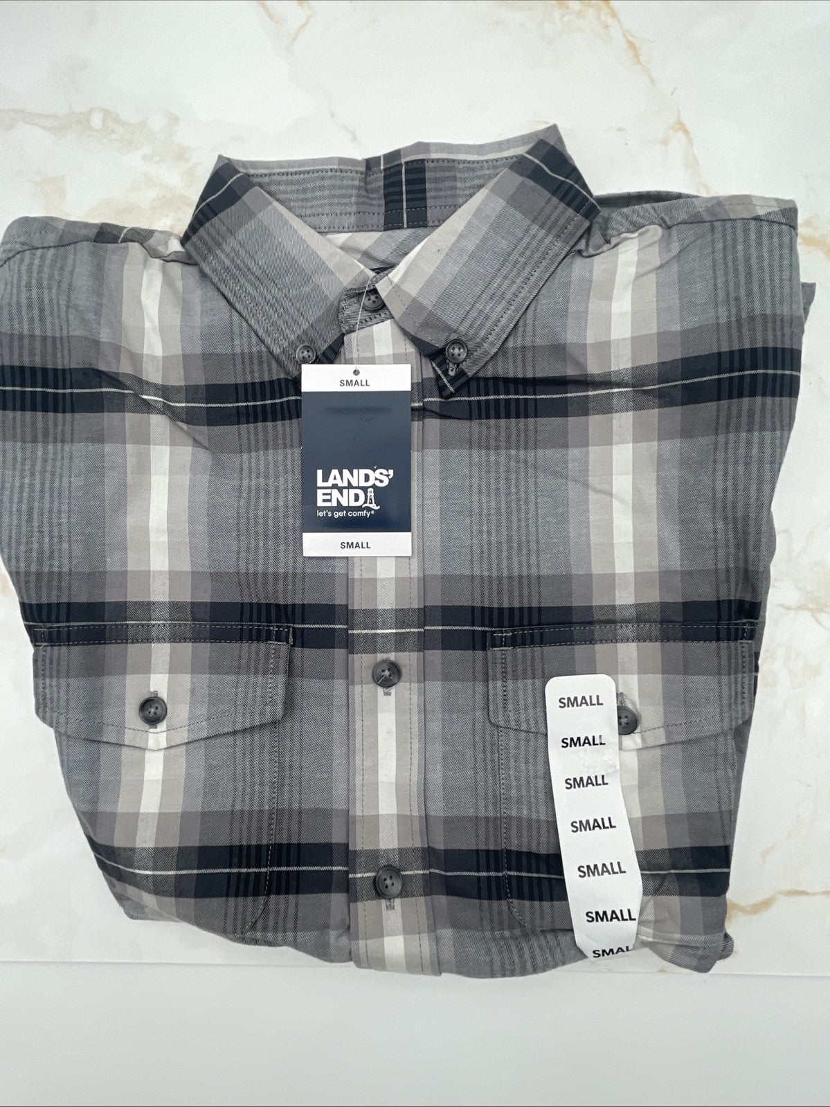 Land's End Men's Traditional Fit First Long Sleeve Button Down Shirt Small