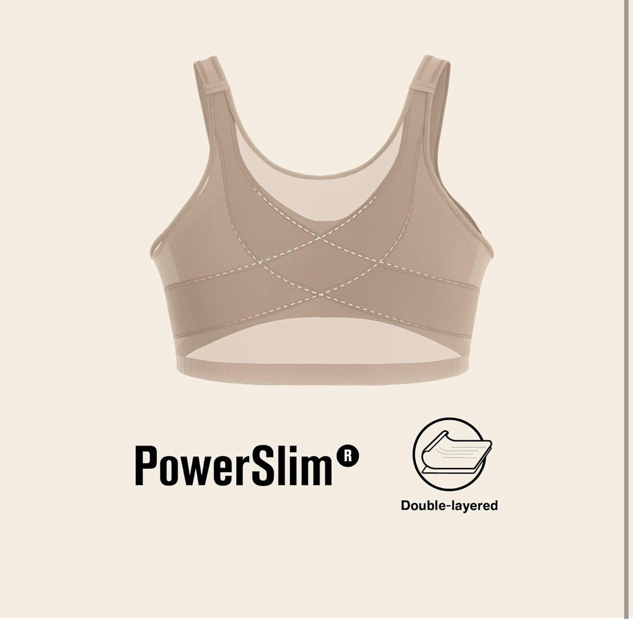 Leonisa Women's Front Closure Posture Corrector Bra, Light Beige 40 DD