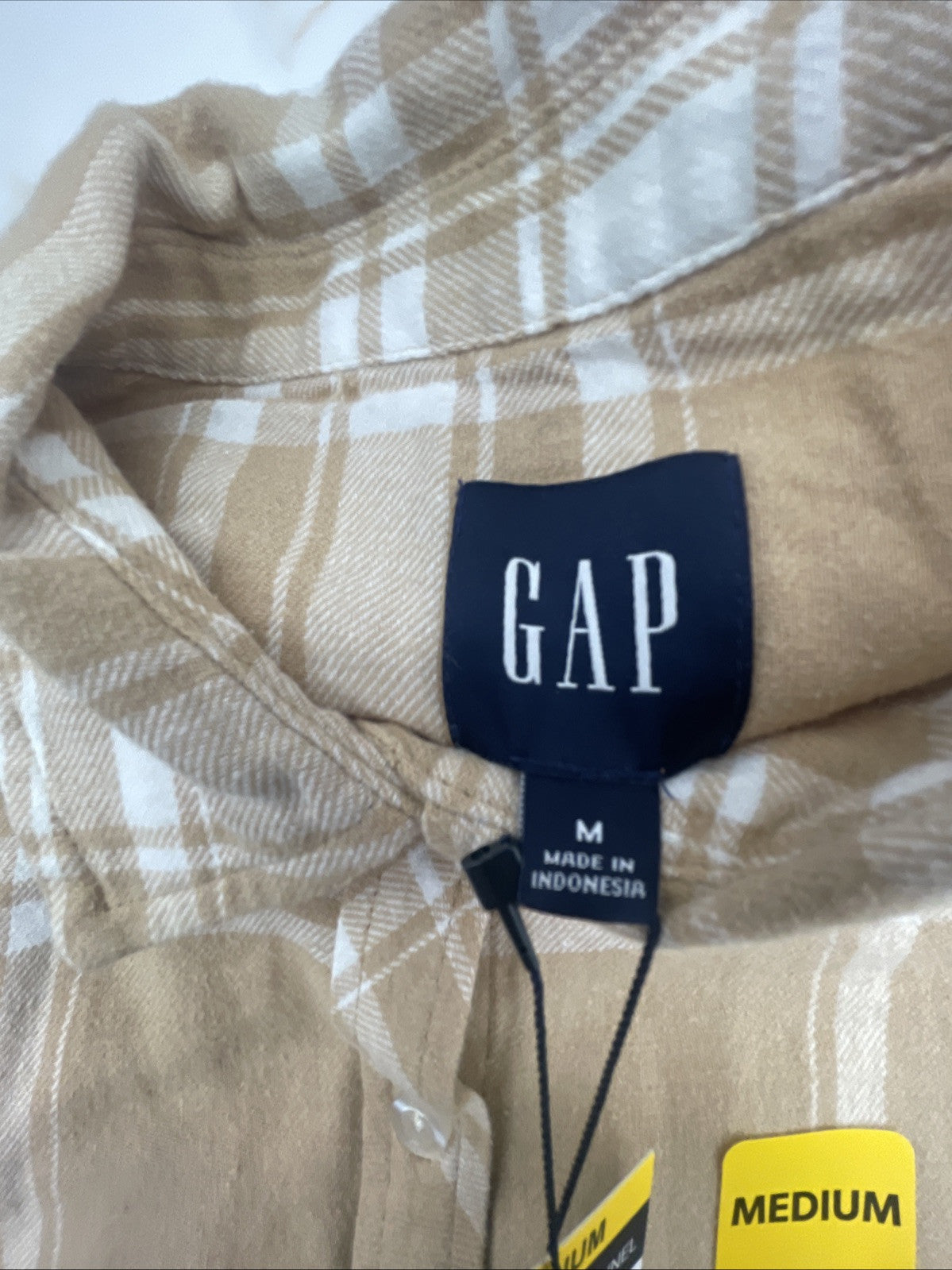 Gap Women's Soft Long Sleeve Hi-Low Hem Relaxed Fit Flannel Size M