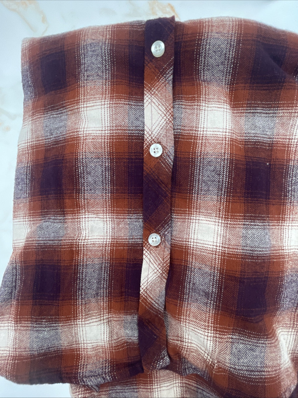 Gap Women's Soft Long Sleeve Hi-Low Hem Relaxed Fit Flannel Size M