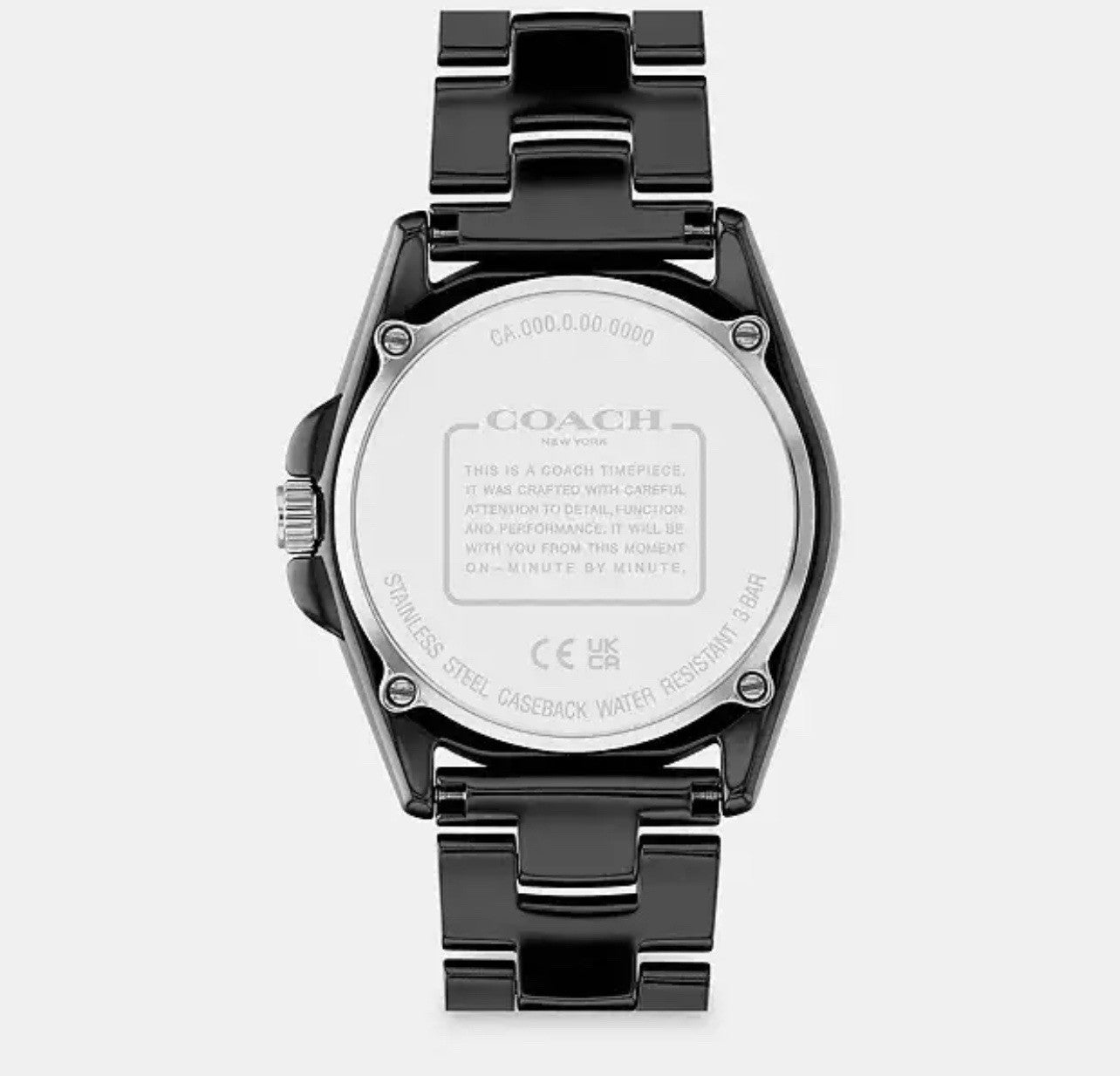 COACH 14503927 Black Dial Black Stainless Steel Bracelet Greyson Ladies 36mm ...