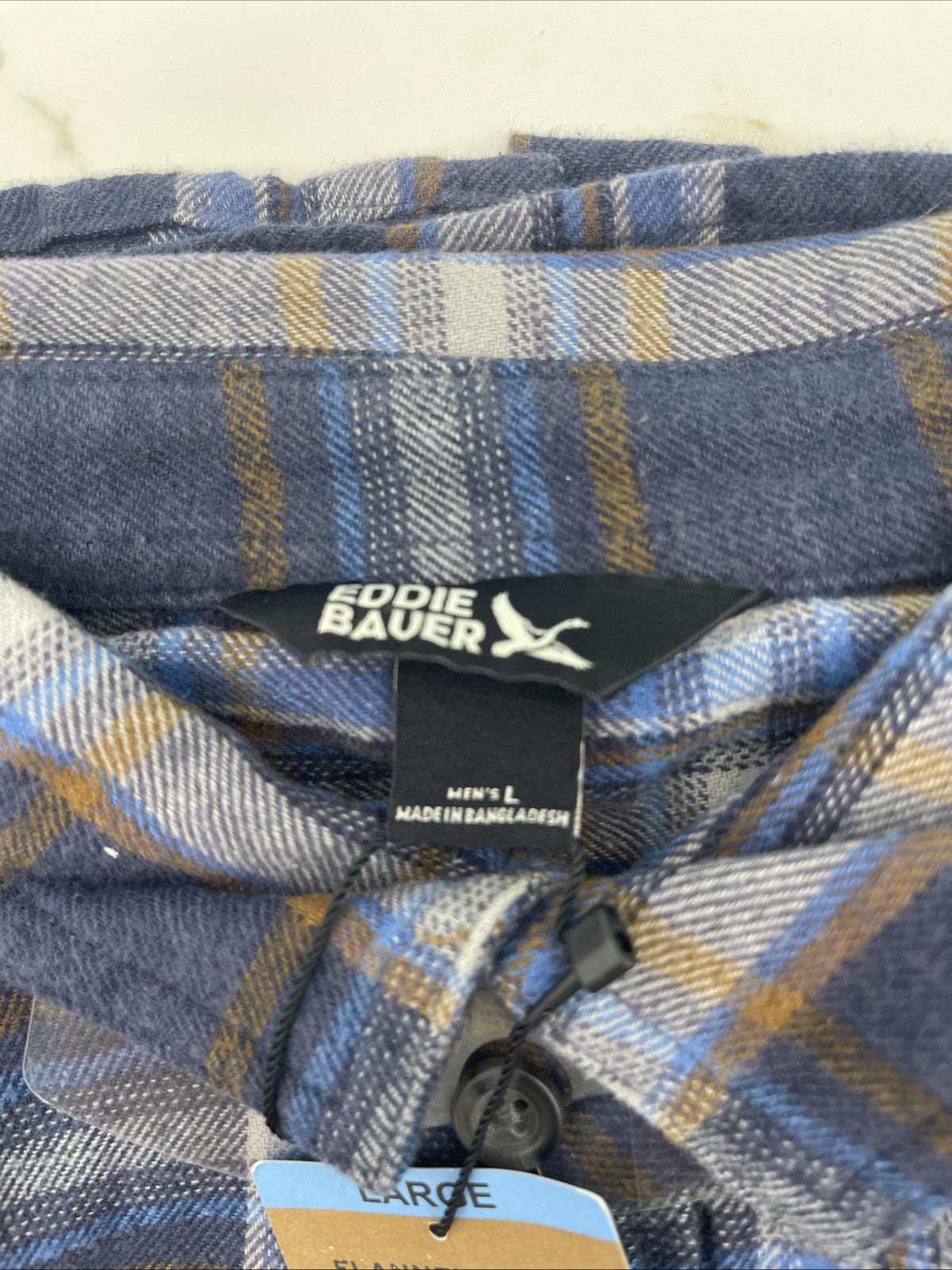 Eddie Bauer Men's 100% Cotton Easy Care Warm Brushed Twill Flannel Shirt Size L