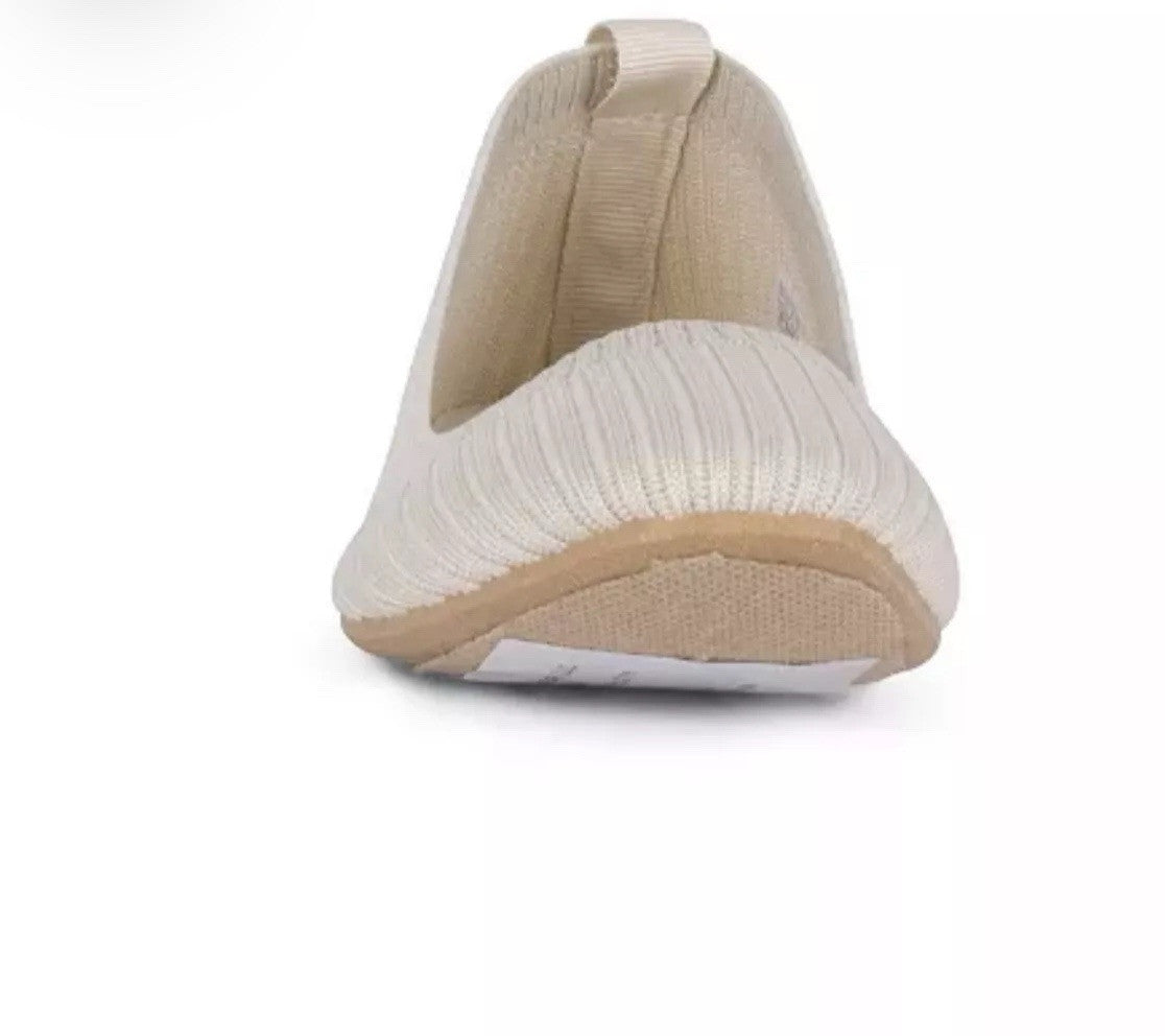 Danskin Hope Slip On Ballet Flats Comfort Natural with ribbed stretch knit Sz11