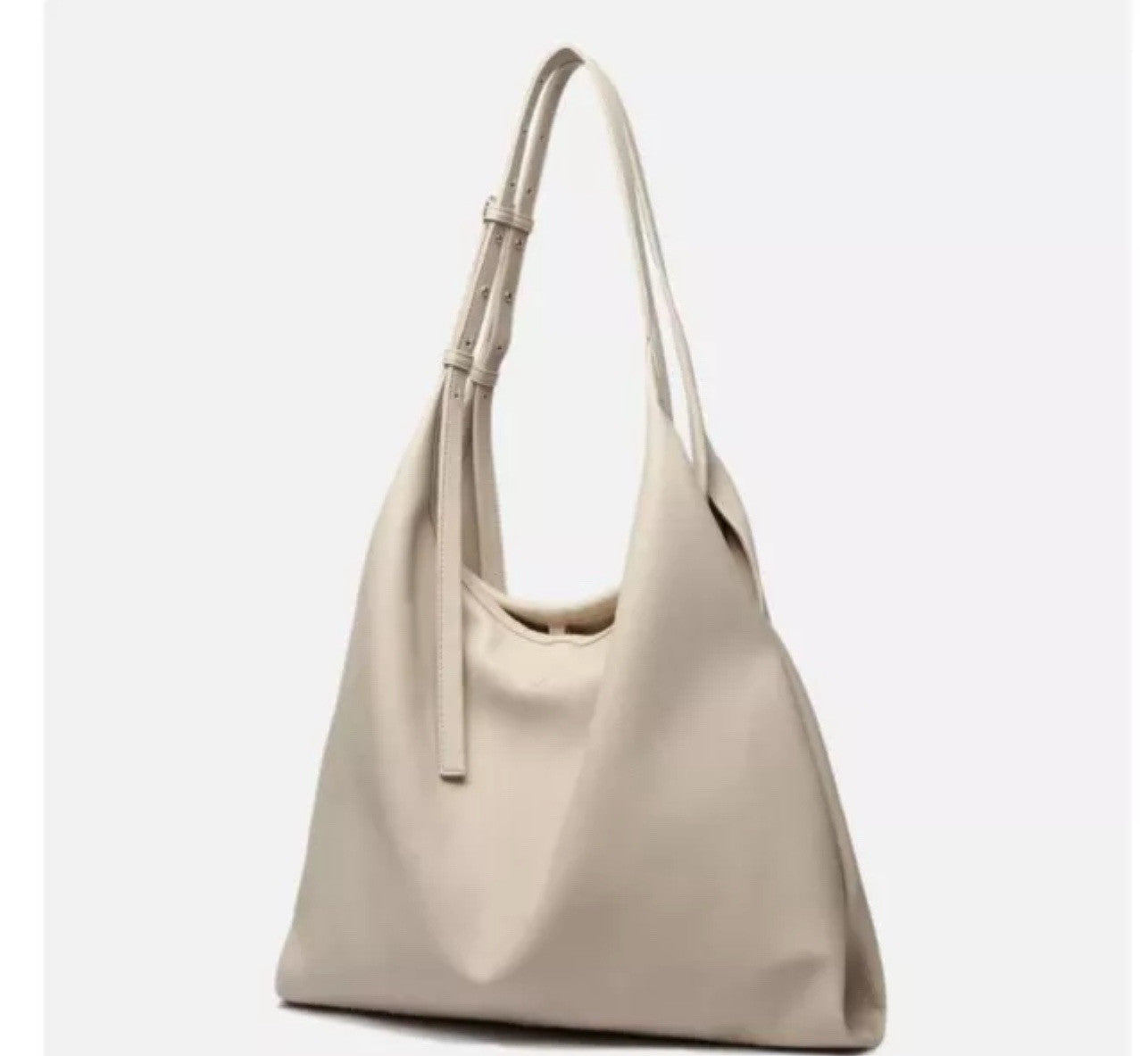 LIKE DREAMS The Diplomat vegan leather large women's hobo tote bag - CREAM