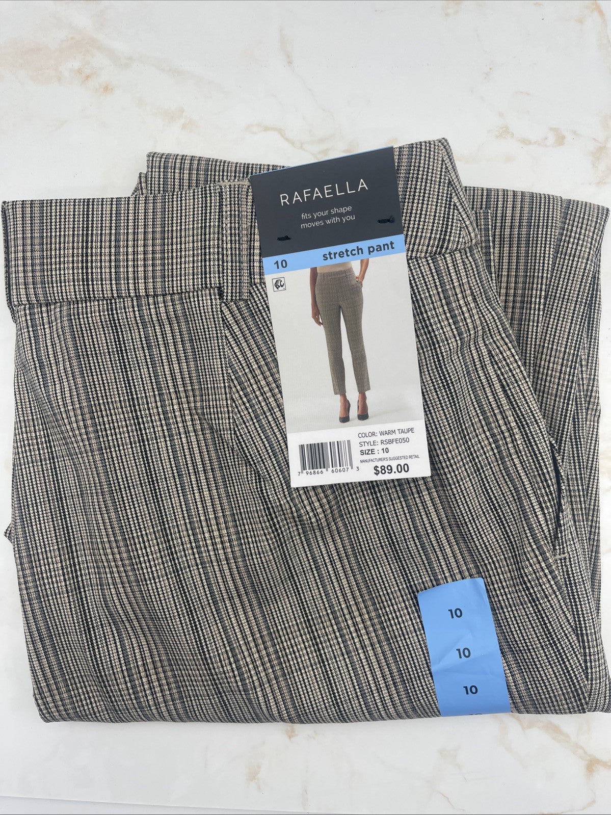 Rafaella Pull-On Belt Loops Functional Pockets Stretch Ankle Pant Size 10