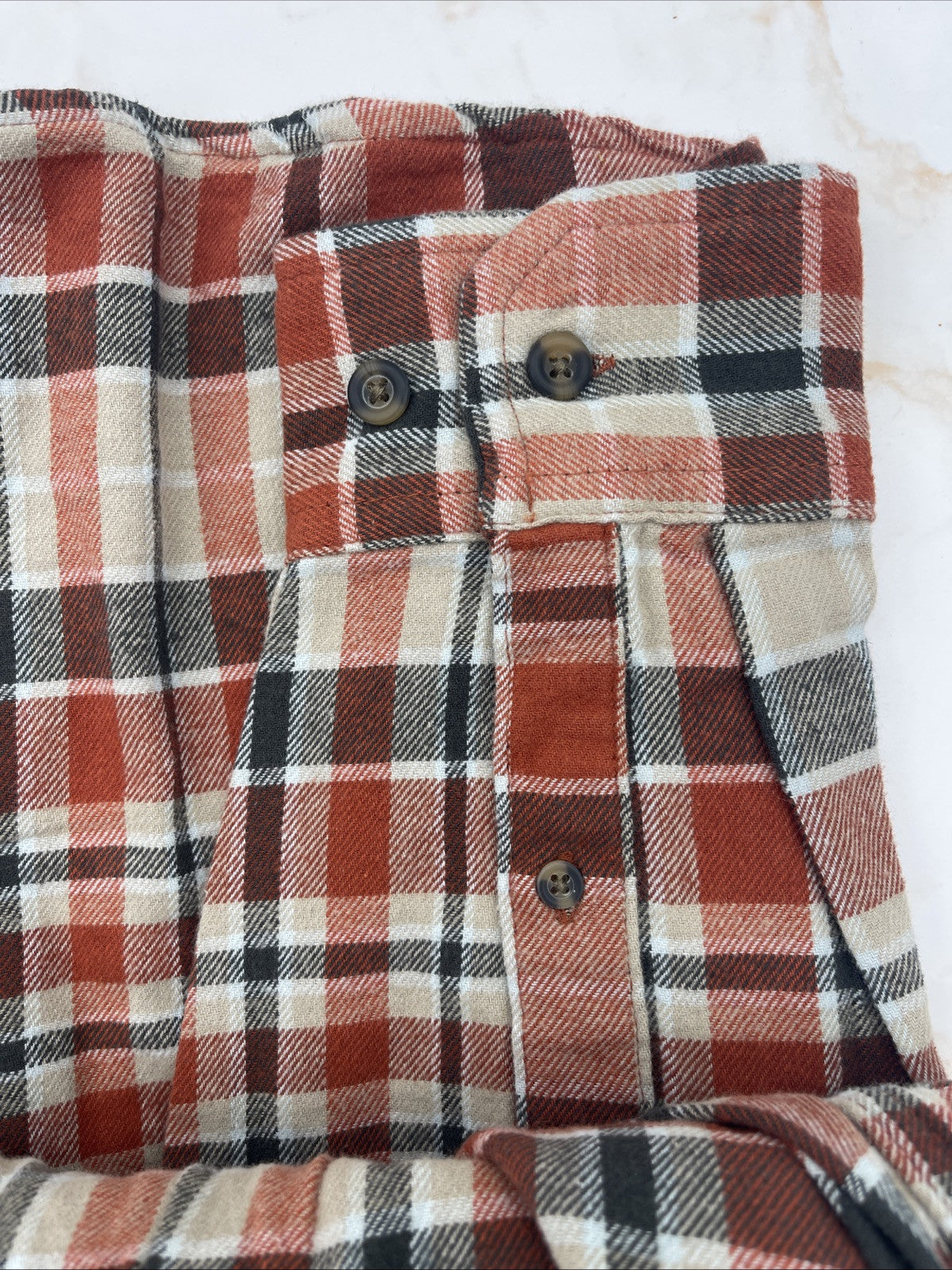 Eddie Bauer Men's 100% Cotton Easy Care Warm Brushed Twill Flannel Shirt Size M