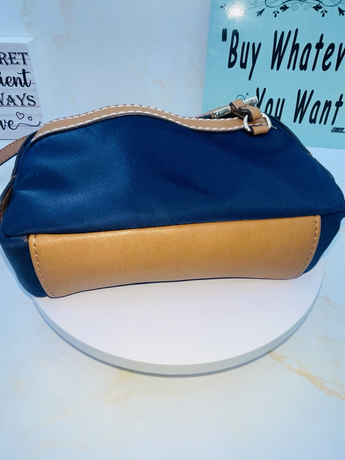 Tommy Hilfiger Julia Convertible Nylon Belt Bag Crossbody Blue/Tan JULIA NWT