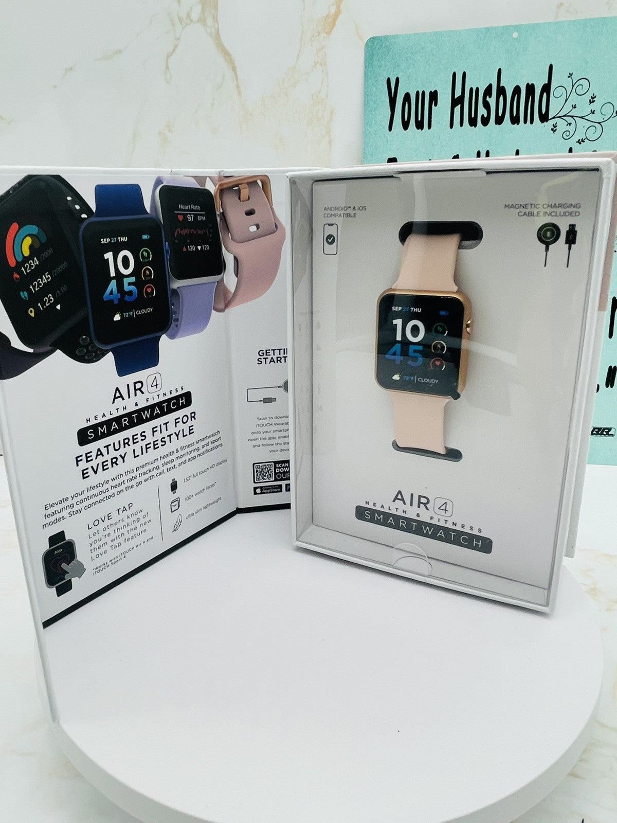 iTouch Air 4 Smartwatch Fitness Heart Rate, Custom Face, 100+ Sports, Bluetooth
