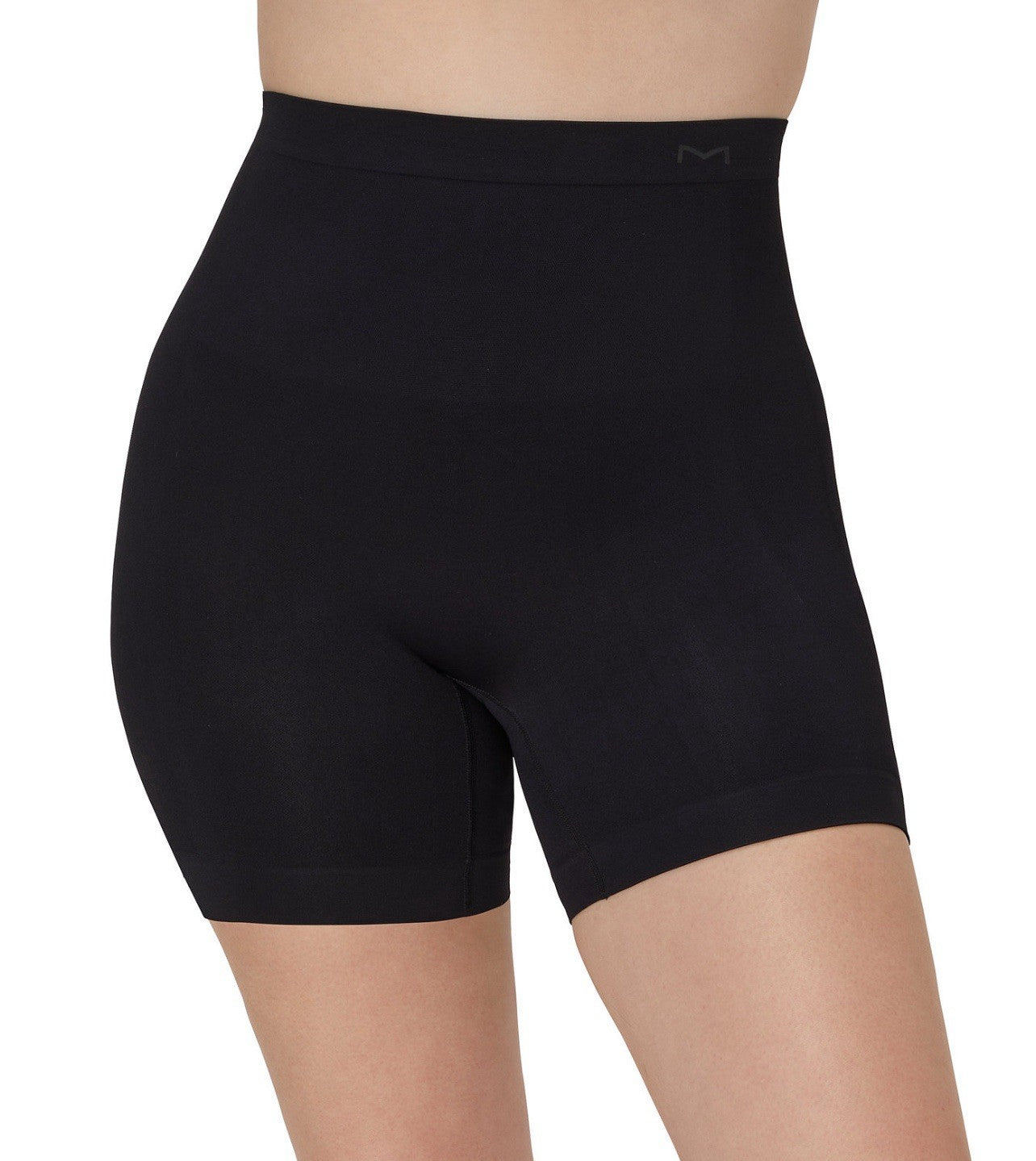 Maidenform Firm Foundations Hi-Waist Thigh Slimmer Women's S CH Black Seamless