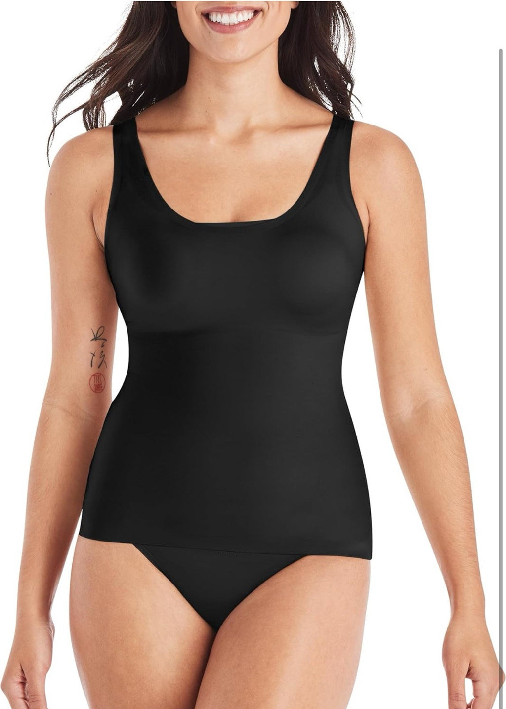 Maidenform Women's Shapewear Cami Tank Top Back Smoothing Black Size M. 3526