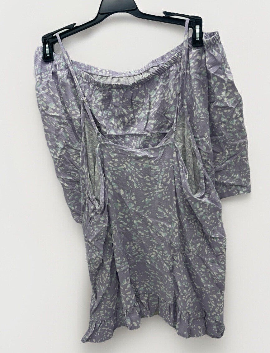 Splendid Women's 2-Pc. Ruffled-Hem Boxer Pajamas Set Shadow Floral Size XL