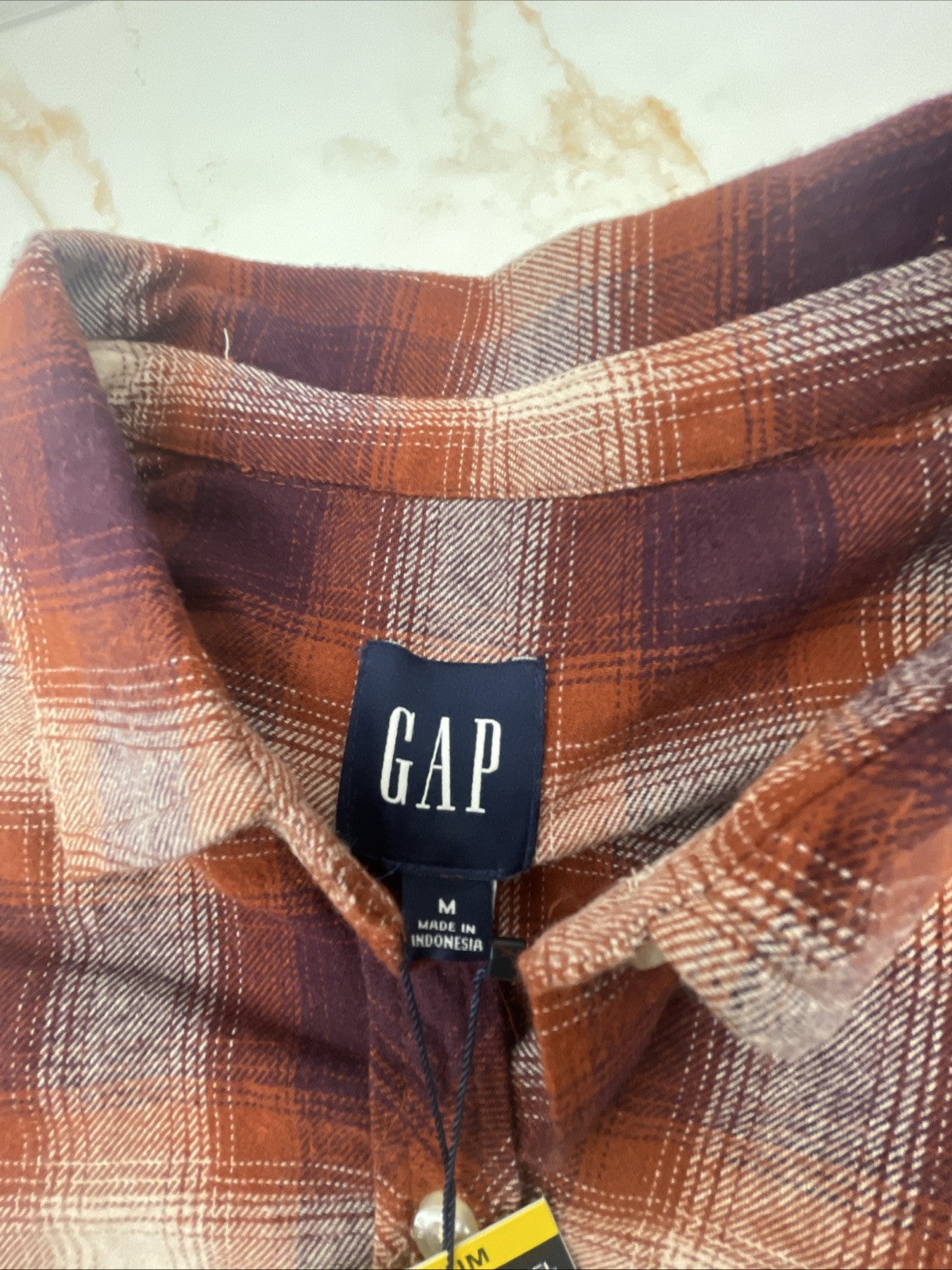 Gap Women's Soft Long Sleeve Hi-Low Hem Relaxed Fit Flannel Size M