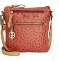 Giani Bernini Women's Embossed Faux Ostrich Crossbody, Color Wine Women’s Sholde