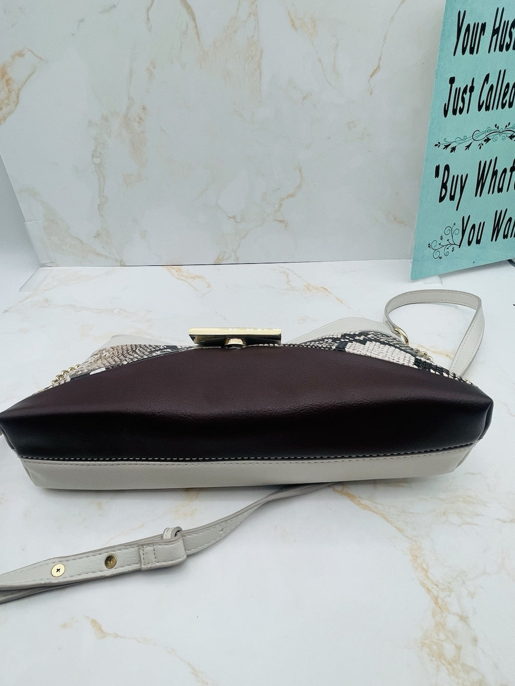 I.N.C. International Women’s Concepts Rebecc Snake Colorblock Medium Clutch