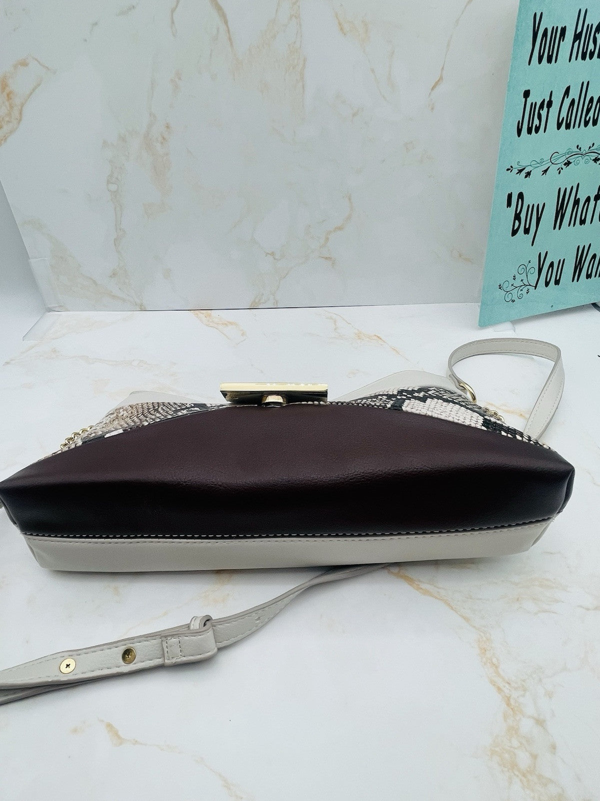 I.N.C. International Women’s Concepts Rebecc Snake Colorblock Medium Clutch