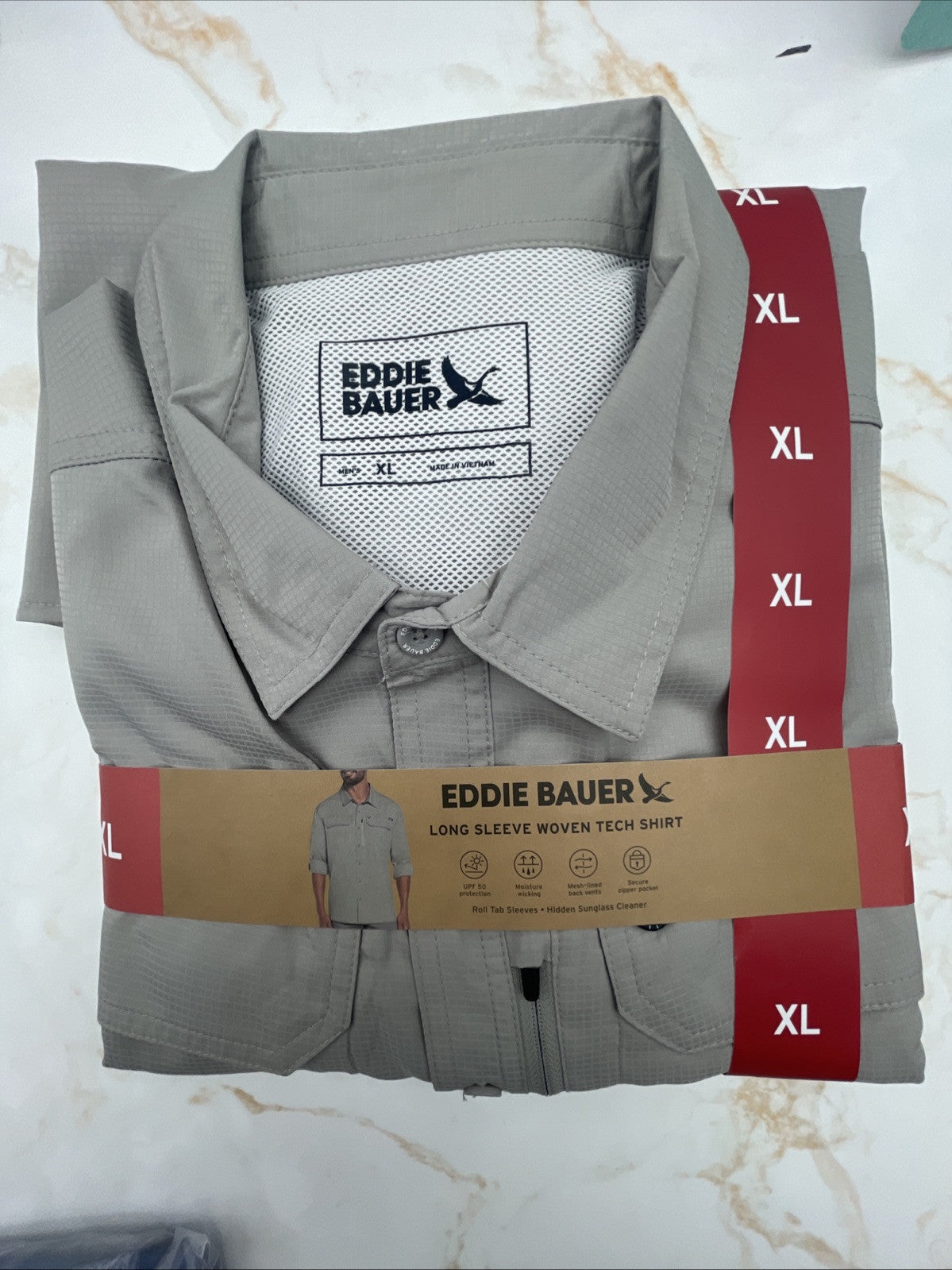 Eddie Bauer Men's Moisture Wicking Woven Tech Short Sleeve Shirt Size XL