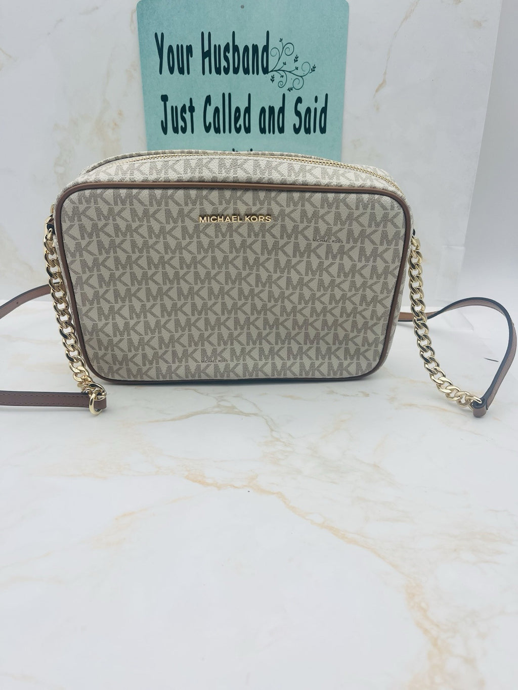 Michael Kors VANILLA 32F1GJ6C7B0005150 Women's Shoulder Bag, beige