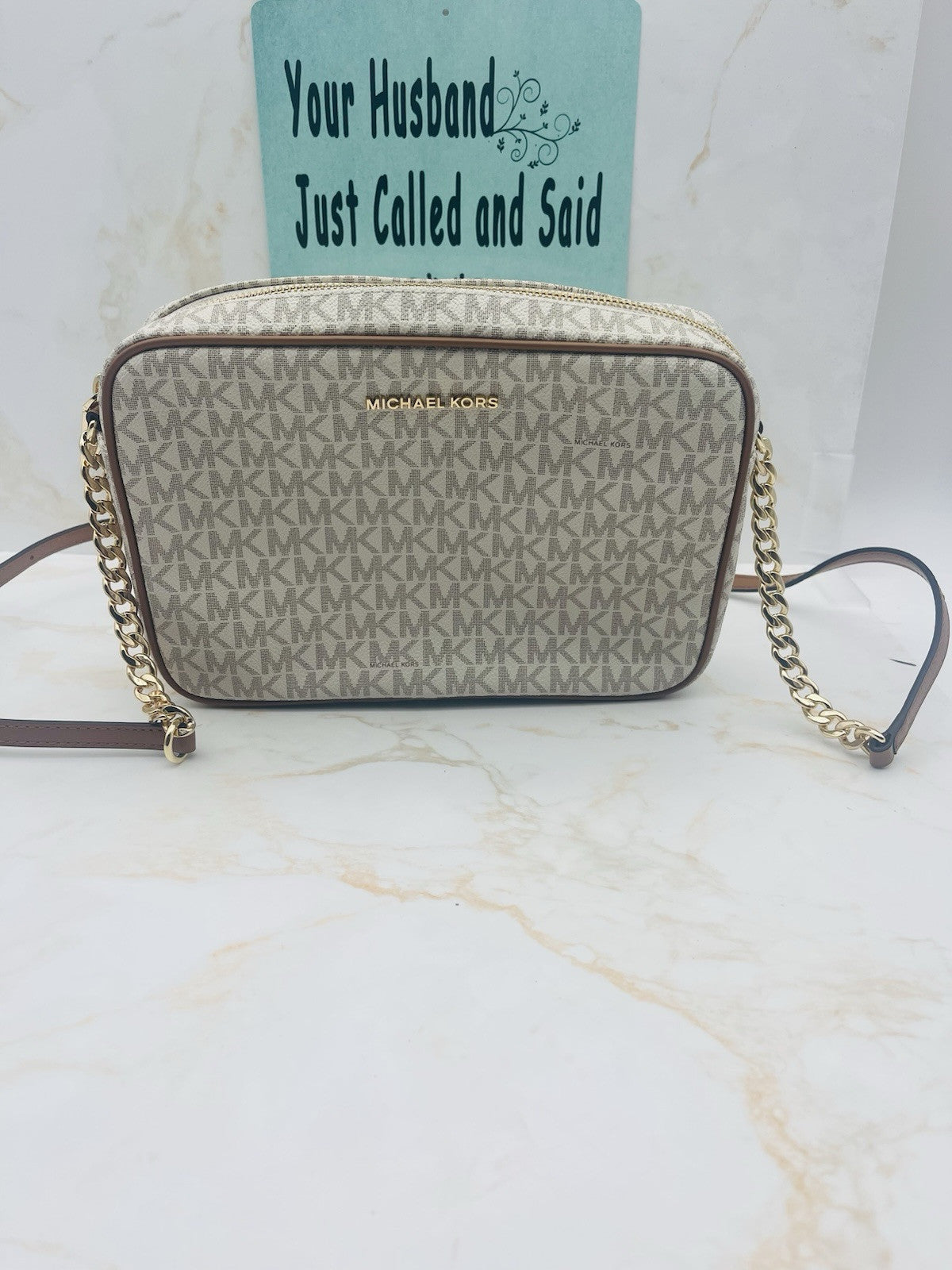 Michael Kors VANILLA 32F1GJ6C7B0005150 Women's Shoulder Bag, beige