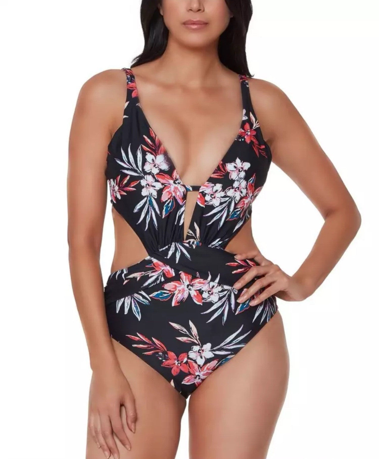 Bar III Cutout Tummy Toner One-Piece Swimsuit XS New