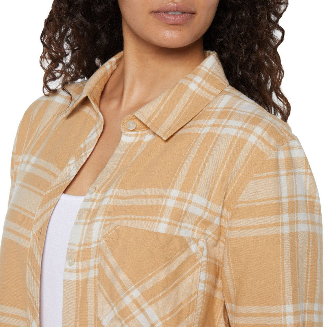 Gap Women's Soft Long Sleeve Hi-Low Hem Relaxed Fit Flannel Size M
