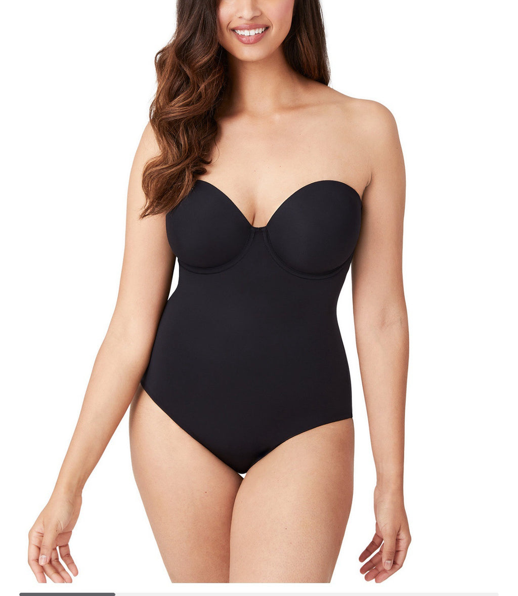 Wacoal Women’s  801219 Red Carpet Strapless Shaping Bodysuit Size 36DDD Black