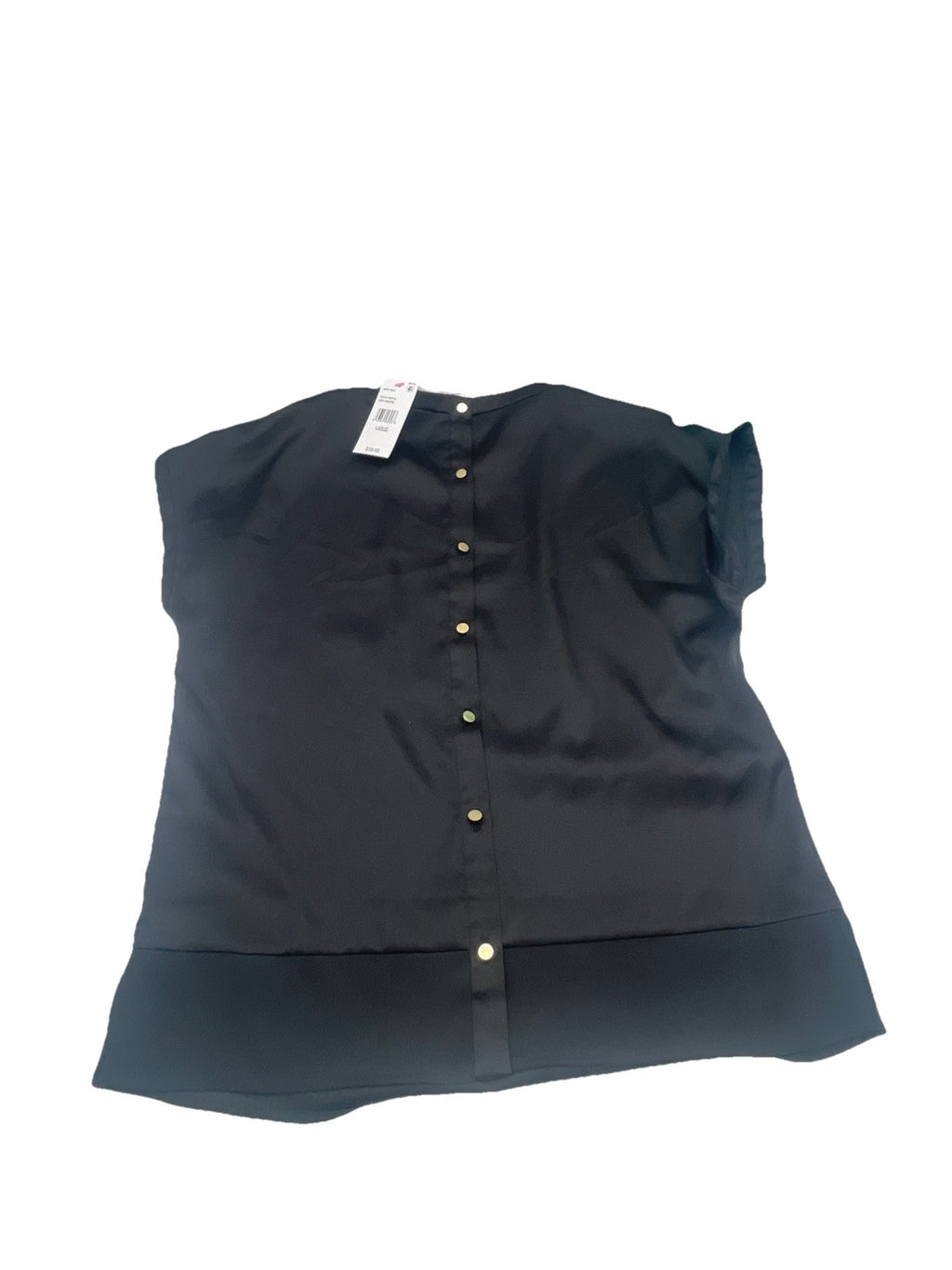 Reiss Shirt Womens 2 Black Short Sleeve Short Sleeve Back Button Tee L