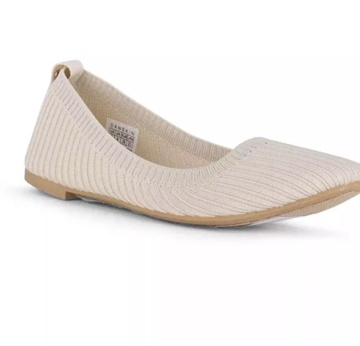 Danskin Hope Slip On Ballet Flats Comfort Natural with ribbed stretch knit Sz11