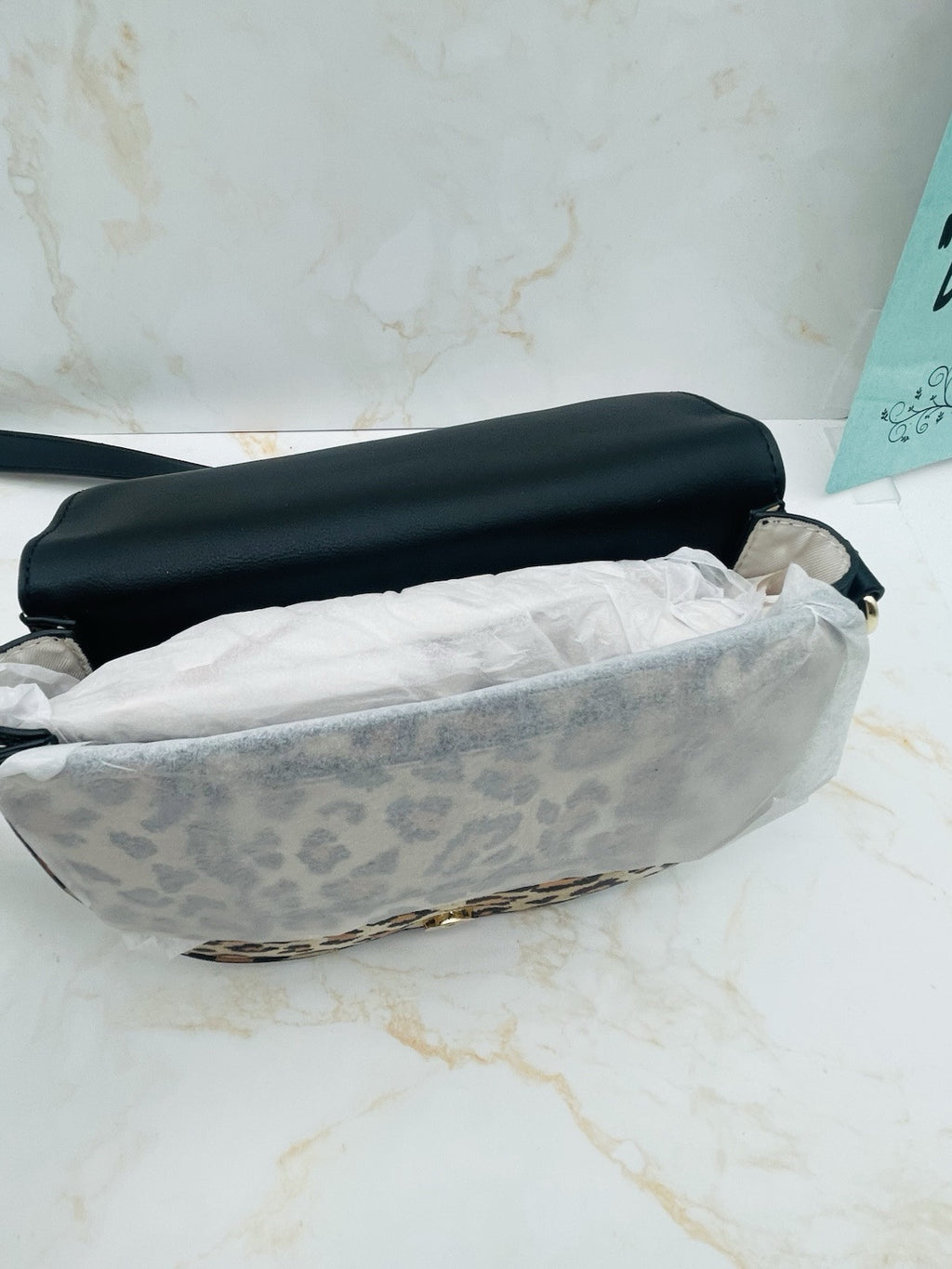 On 34th Holmme Small Saddle Crossbody Bag Leopard Gold