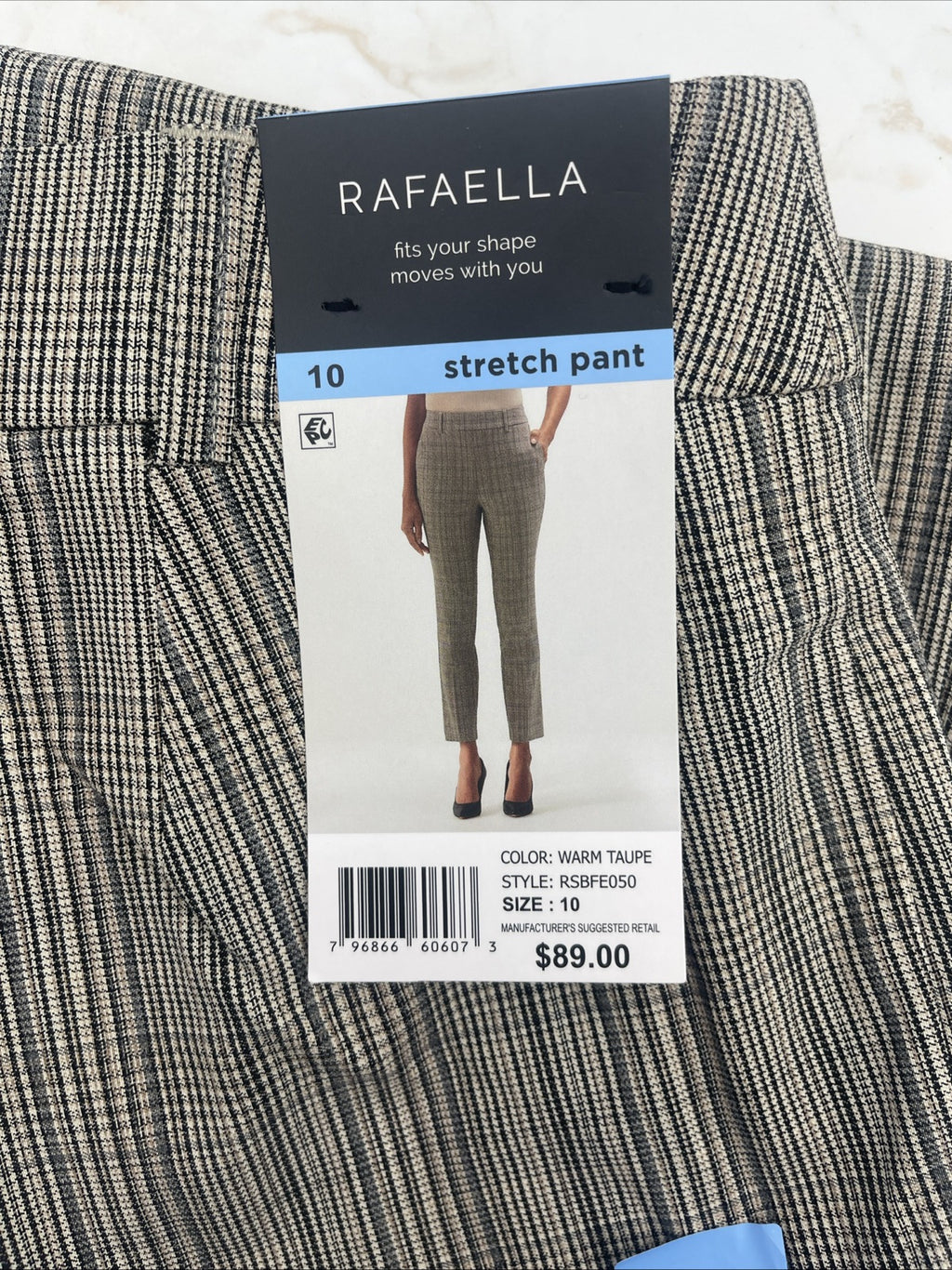 Rafaella Pull-On Belt Loops Functional Pockets Stretch Ankle Pant Size 10