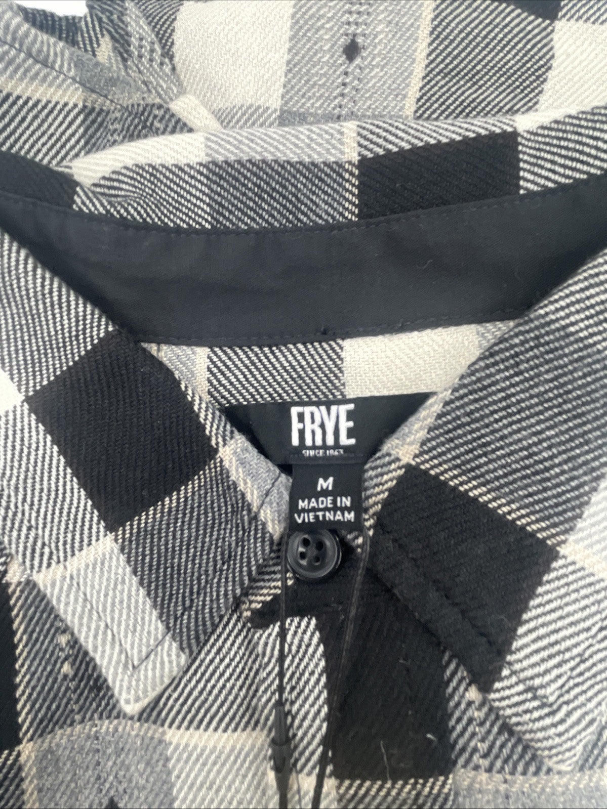 Frye Men's Jacquard Flannel  Heather Grey Size M