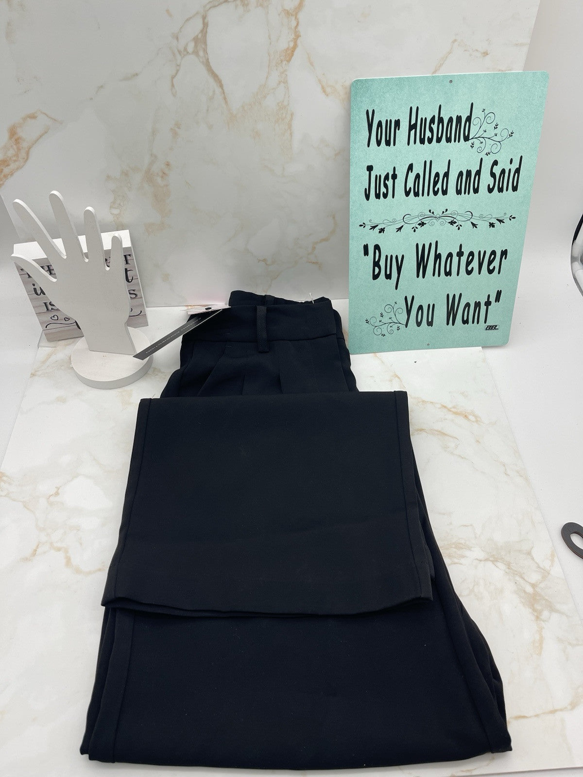 French Connection Ladies Wide Leg Classic Pleat Dress Trouser Black  Size S