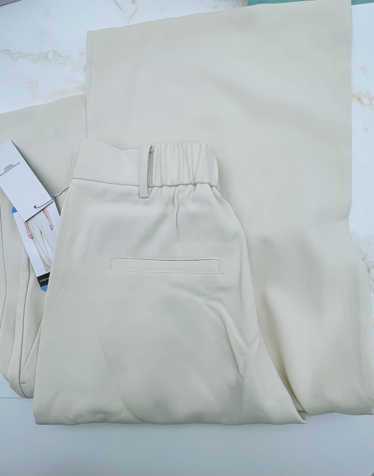 French Connection Ladies Wide Leg Classic Pleat Dress Trouser White Size M