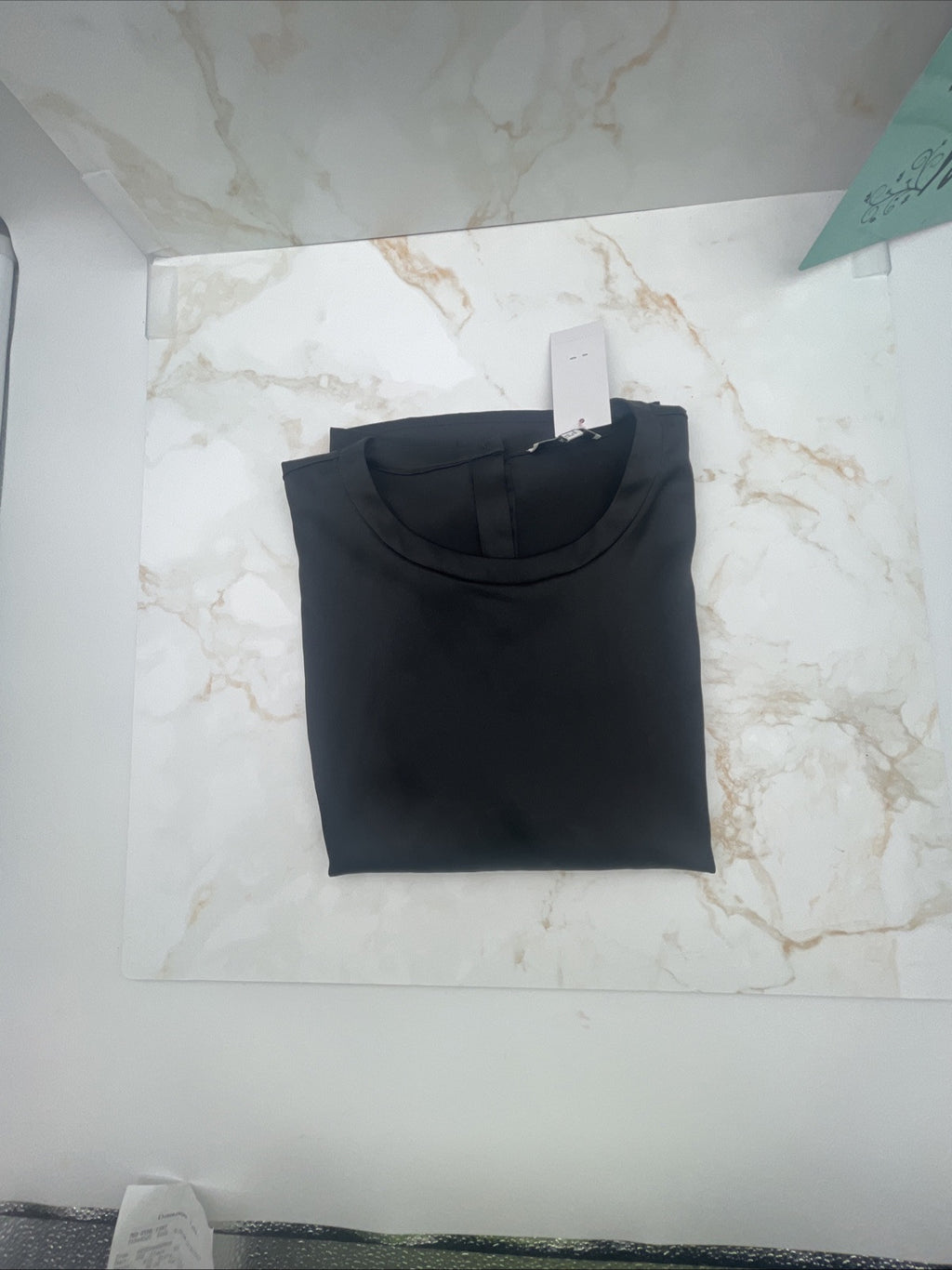 Reiss Shirt Womens 2 Black Short Sleeve Short Sleeve Back Button Tee L