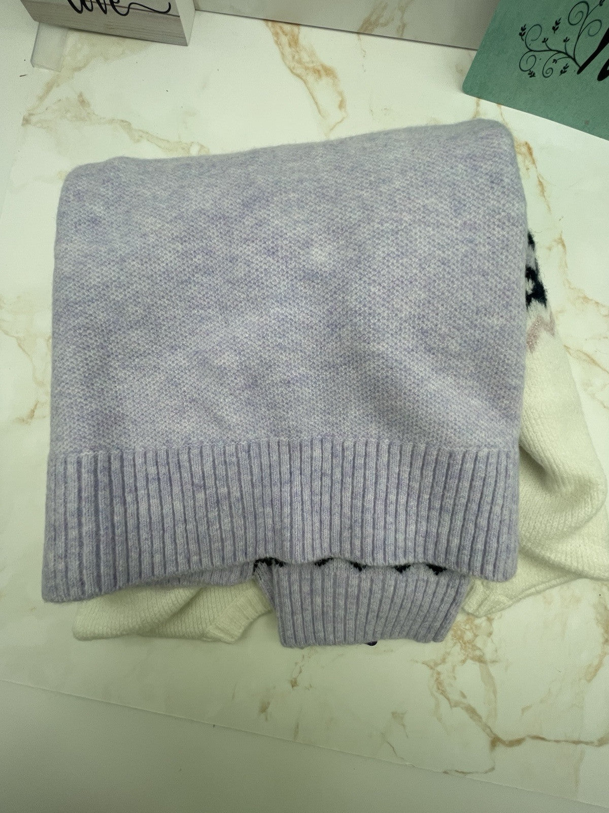 525 Women's Super Soft Crewneck Pullover Lurex Fairisle Sweater S