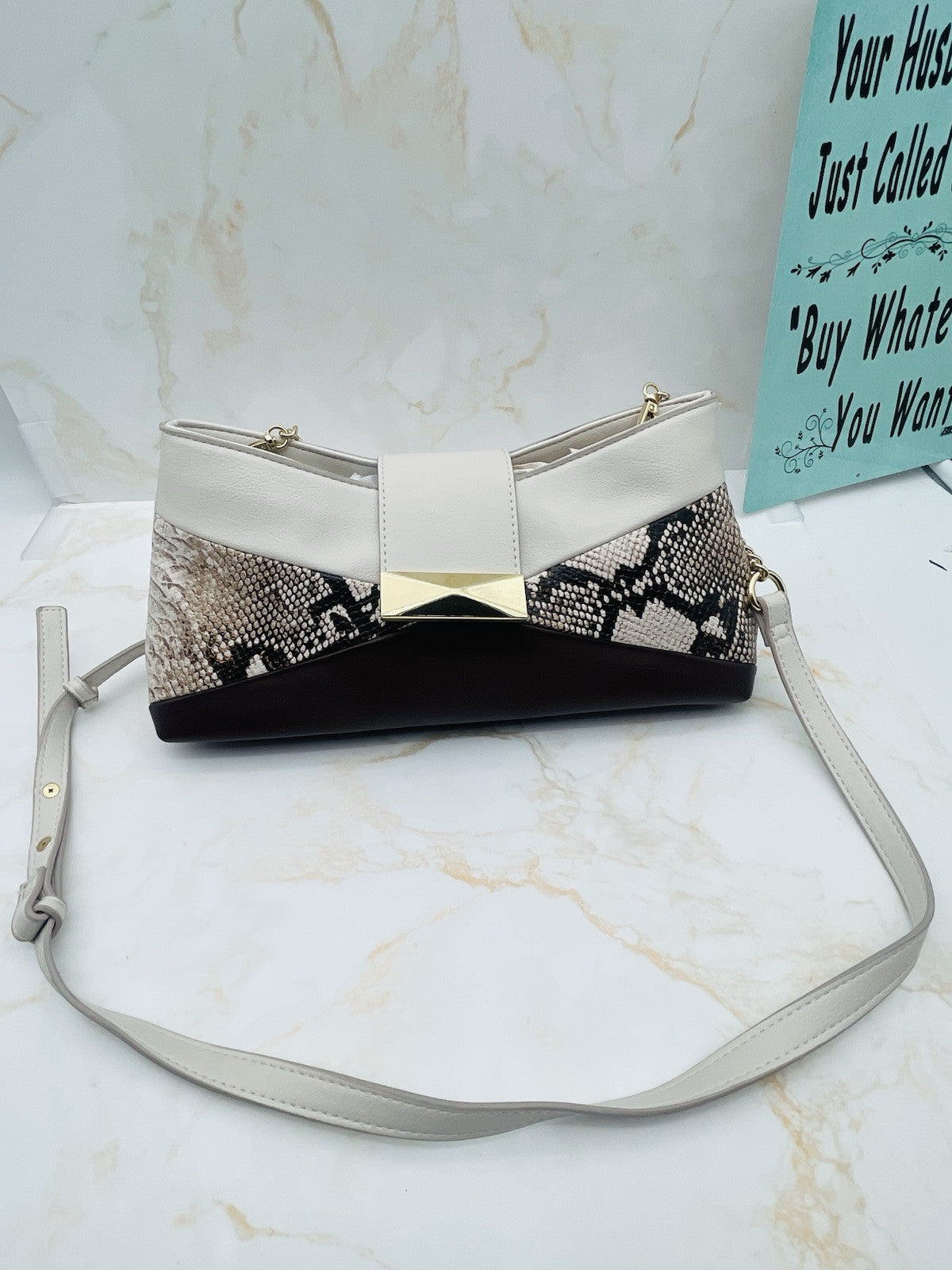 I.N.C. International Women’s Concepts Rebecc Snake Colorblock Medium Clutch