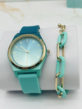 I.N.C. International Concepts Woman Watch Silicone Strap CZ Accents Macys Exc