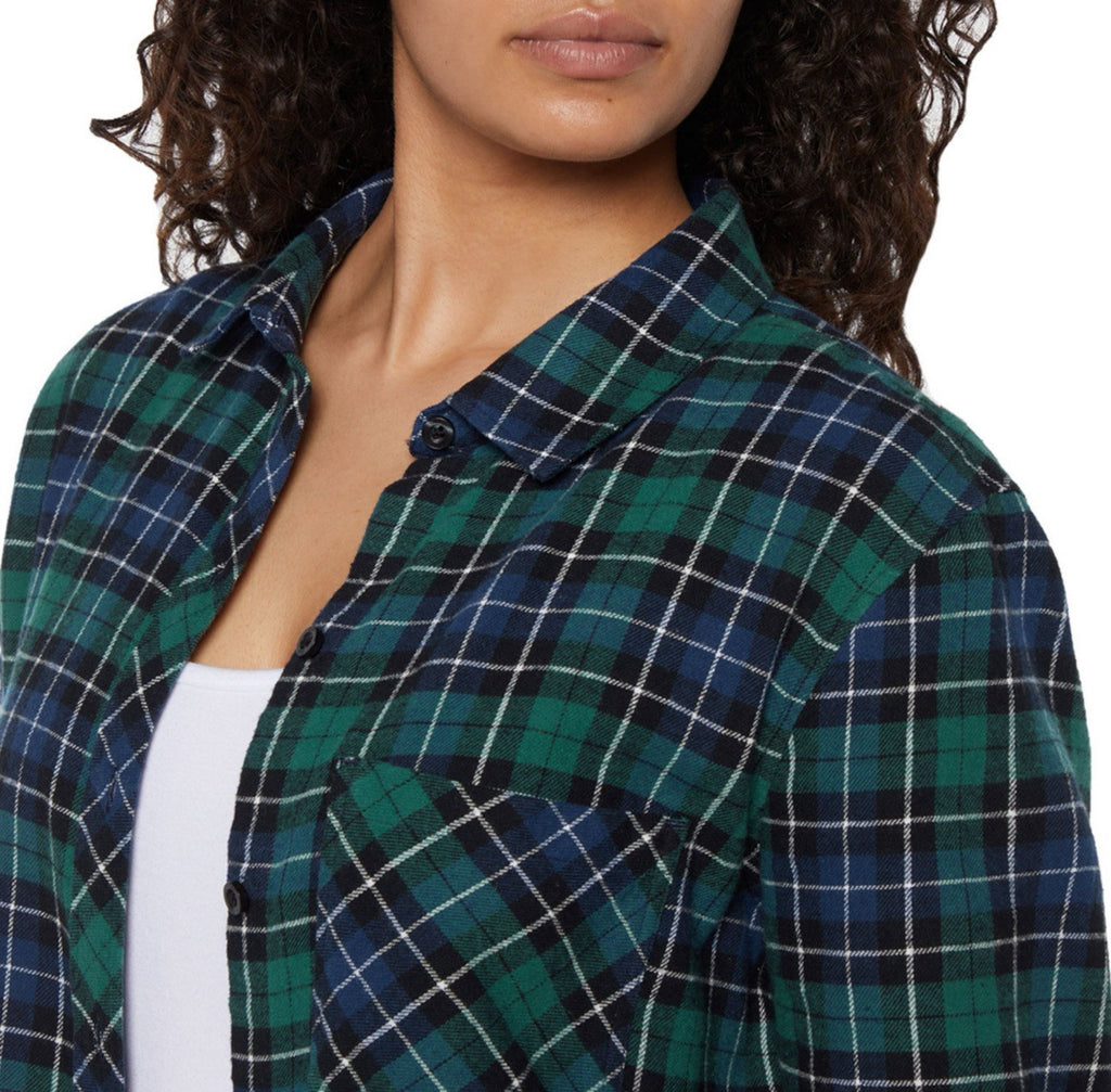 Gap Women's Soft Long Sleeve Hi-Low Hem Relaxed Fit Flannel Size L