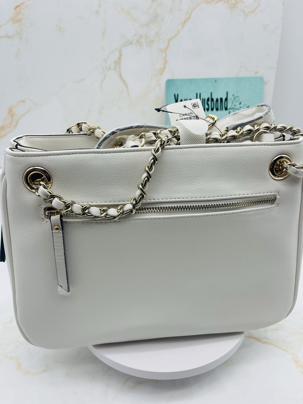INC International Concepts  Deliz Chain Shoulder handbag  Square gold Chain WM
