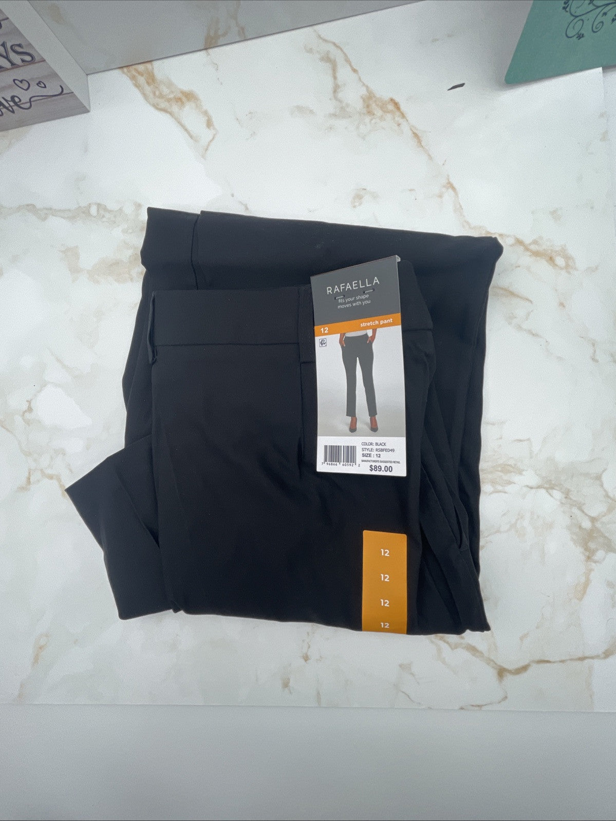 Rafaella Women's Pull-On Stretch Ankle Pant Size 12 Black