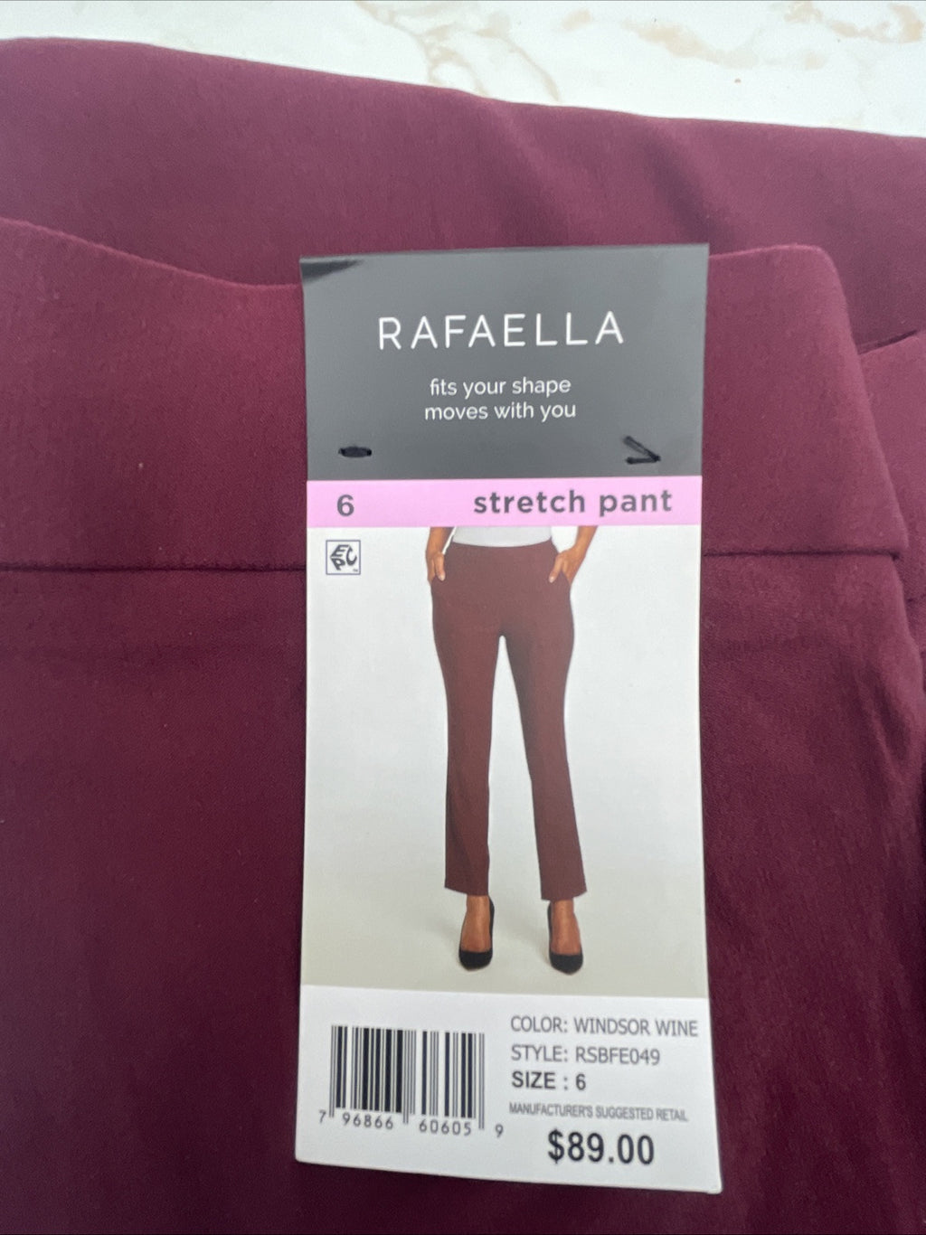 Rafaella Women’s Pull-On Belt Loops Functional Pockets Stretch Ankle Pant 6
