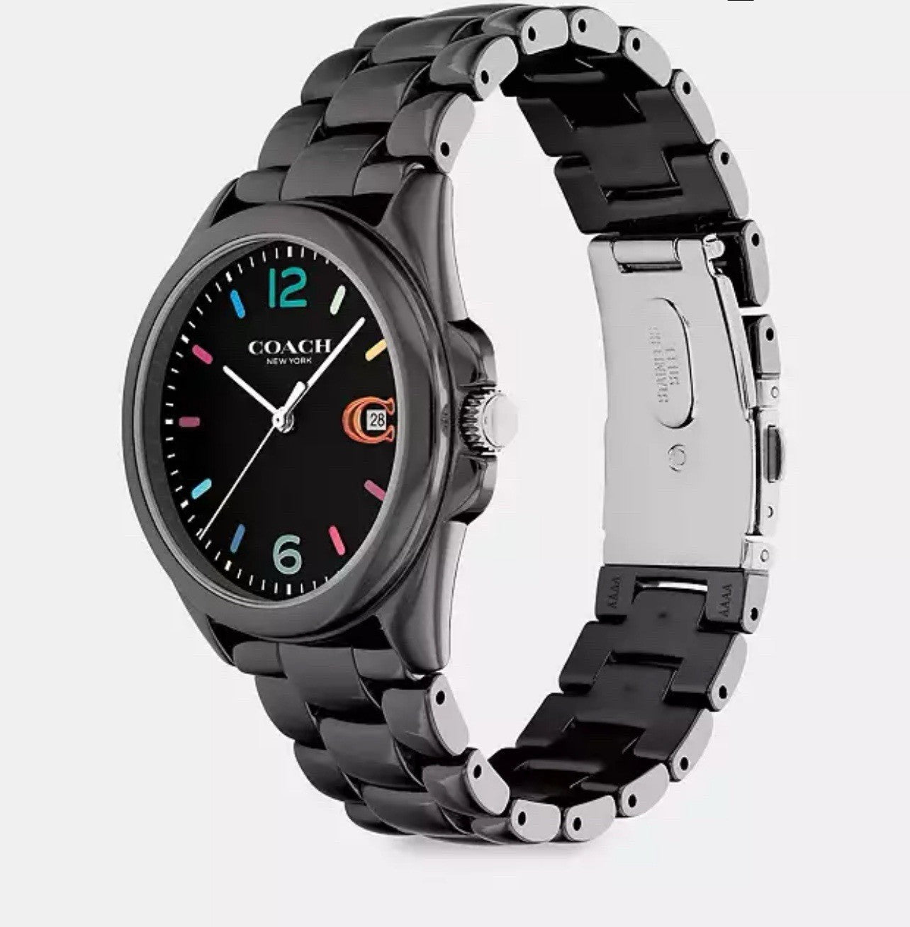 COACH 14503927 Black Dial Black Stainless Steel Bracelet Greyson Ladies 36mm ...
